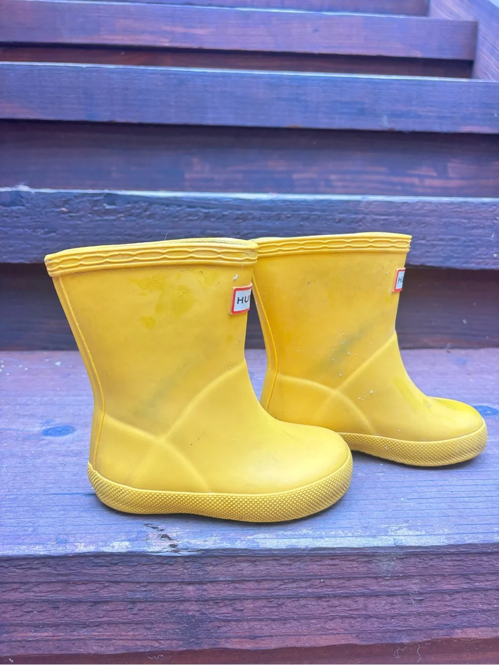 Hunter Kids Bright Yellow Waterproof Rain Boots